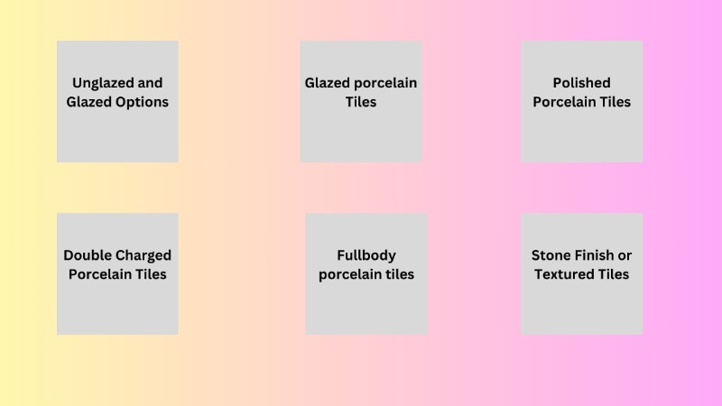 Variety of tiles available in 1200 x 1800 porcelain slabs